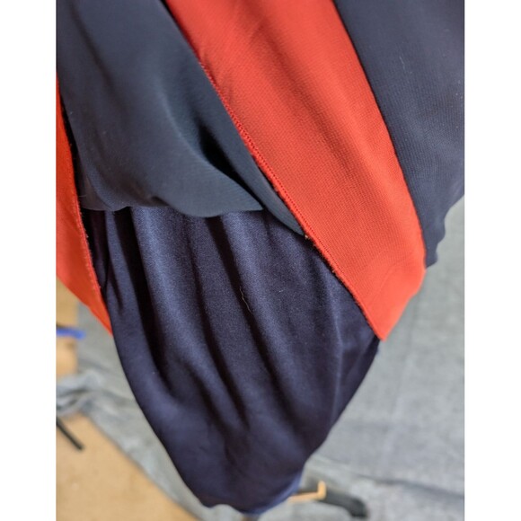 Sweet Storm Dress Peek a Boo Sleeve Navy Orange Detail Womans Size Small - Picture 16 of 16